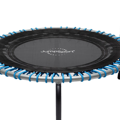 JumpSport 350 Series 39" Trampoline & Handle Bar Bundle, 30 Adjustable Bungees, Stable No-Tip Arched Legs, & 60 Day Streaming Trial