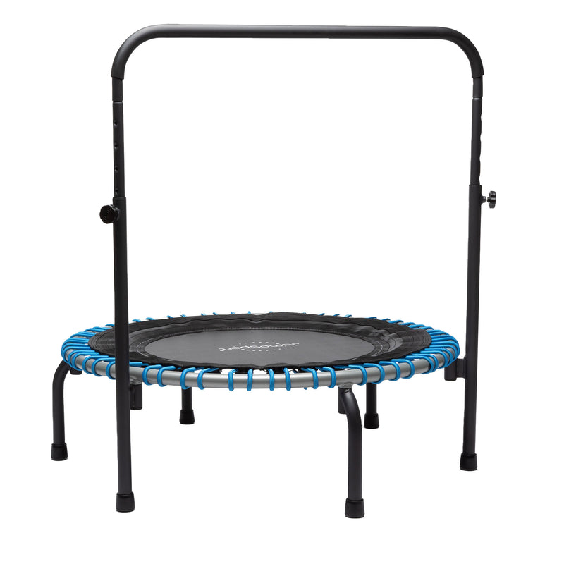 JumpSport 350 Series 39" Trampoline & Handle Bar Bundle, 30 Adjustable Bungees, Stable No-Tip Arched Legs, & 60 Day Streaming Trial