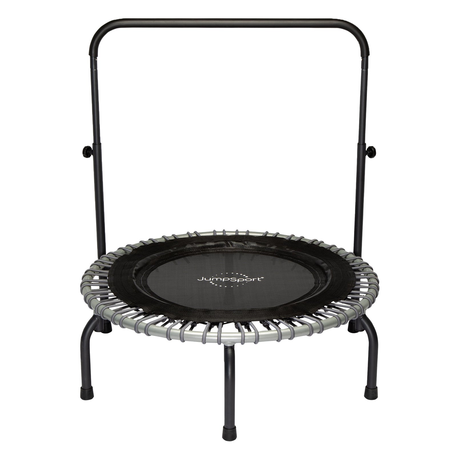 JumpSport 350 Series 39" Fitness Trampoline & Handle Bar Bundle, Adjustable Bungees, Stable No-Tip Arched Legs, & 60 Day Streaming Trial - VMInnovations