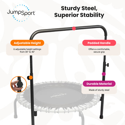 JumpSport 350 Series 39" Trampoline & Handle Bar w/Adjustable Bungees (Open Box)