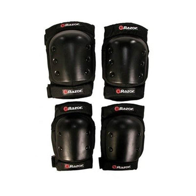 Razor Deluxe Youth Multi-Sport Elbow & Knee Pad Safety Pro Set Black (Open Box)