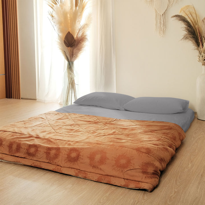 Native Nest Japanese Futon Floor Mattress, Foldable Shikibuton Bed, Full, Grey - VMInnovations