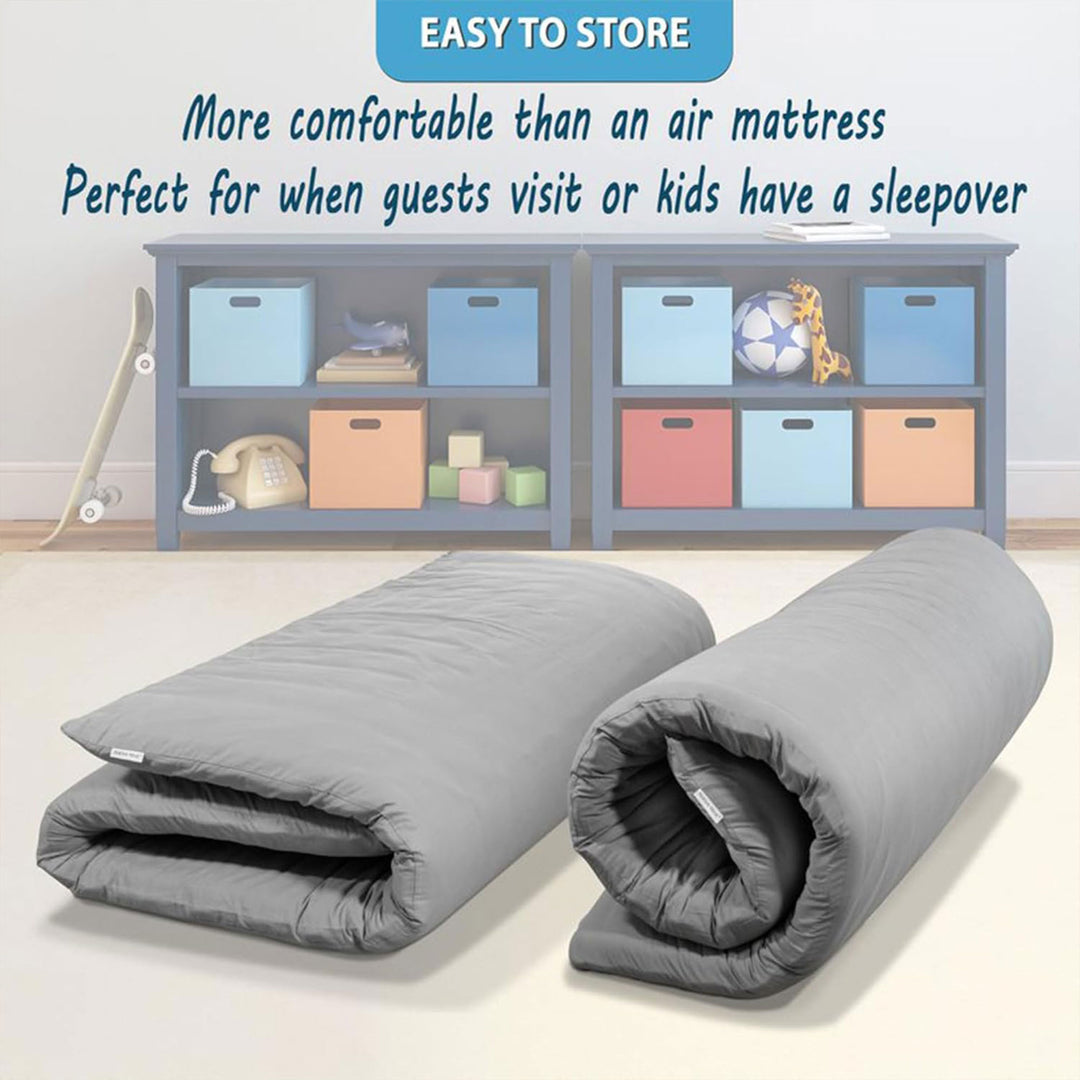 Native Nest Japanese Futon Floor Mattress, Foldable Shikibuton Bed, Full, Grey - VMInnovations