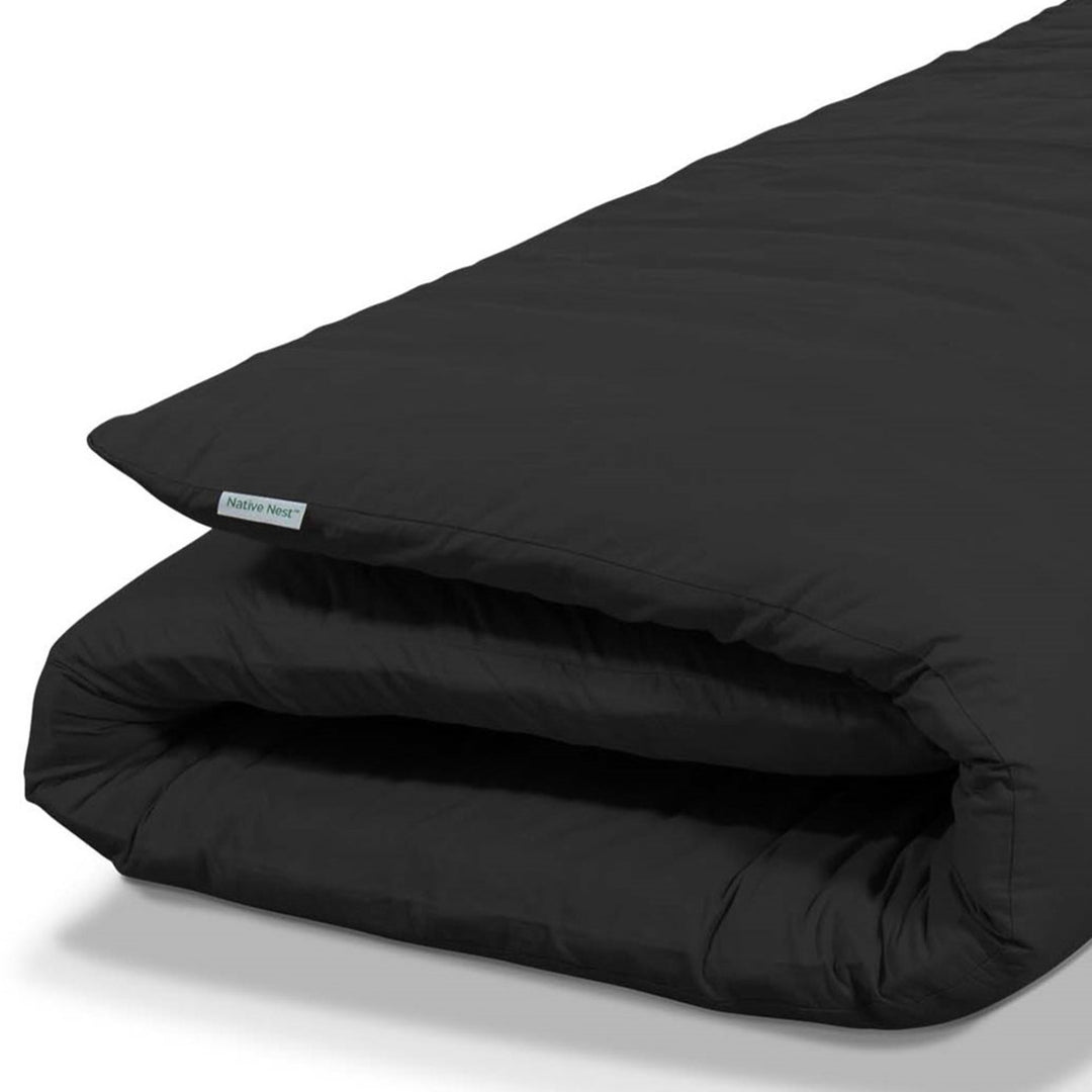 Native Nest Japanese Futon Floor Mattress, Foldable Shikibuton Bed, Full, Black - VMInnovations