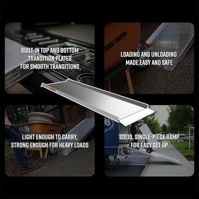 EZ-ACCESS TRAVERSE 14 Ft Walking Ramp Aluminum Non Slip Textured Surface, Silver