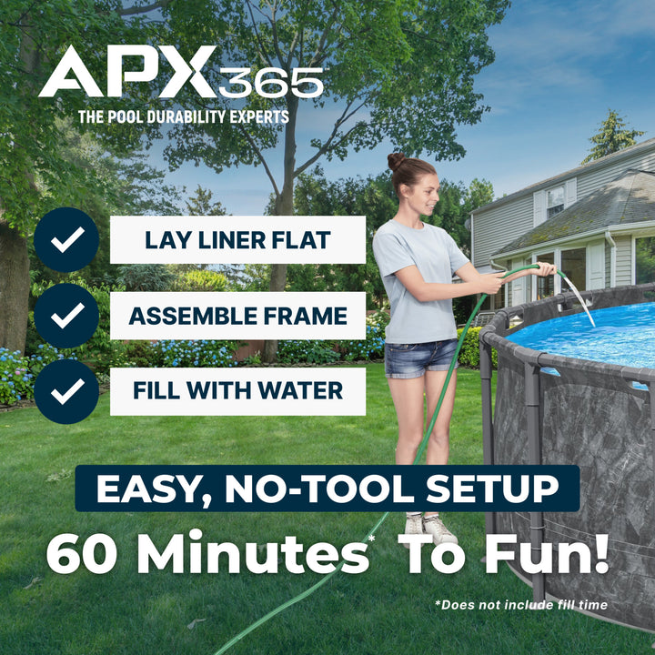 Bestway APX 365 18'x52" Round Above Ground Swimming Pool Set with Pump & Ladder