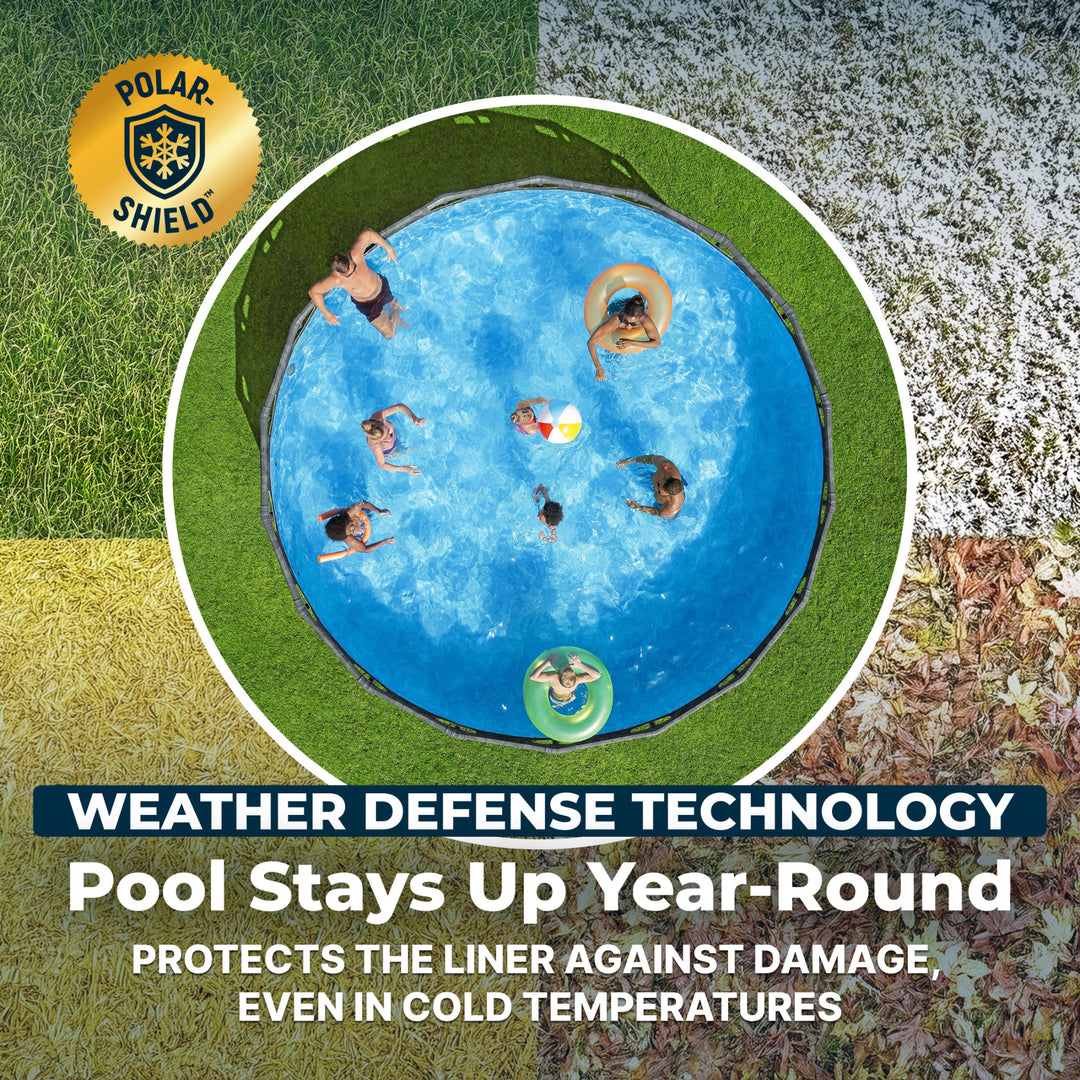 Bestway APX 365 18'x52" Round Above Ground Swimming Pool Set with Pump & Ladder