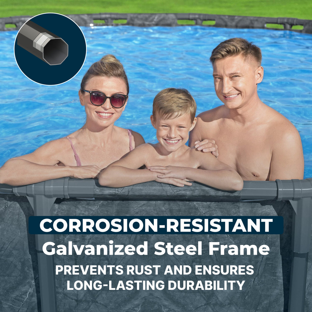 Bestway APX 365 18'x52" Round Above Ground Swimming Pool Set with Pump & Ladder