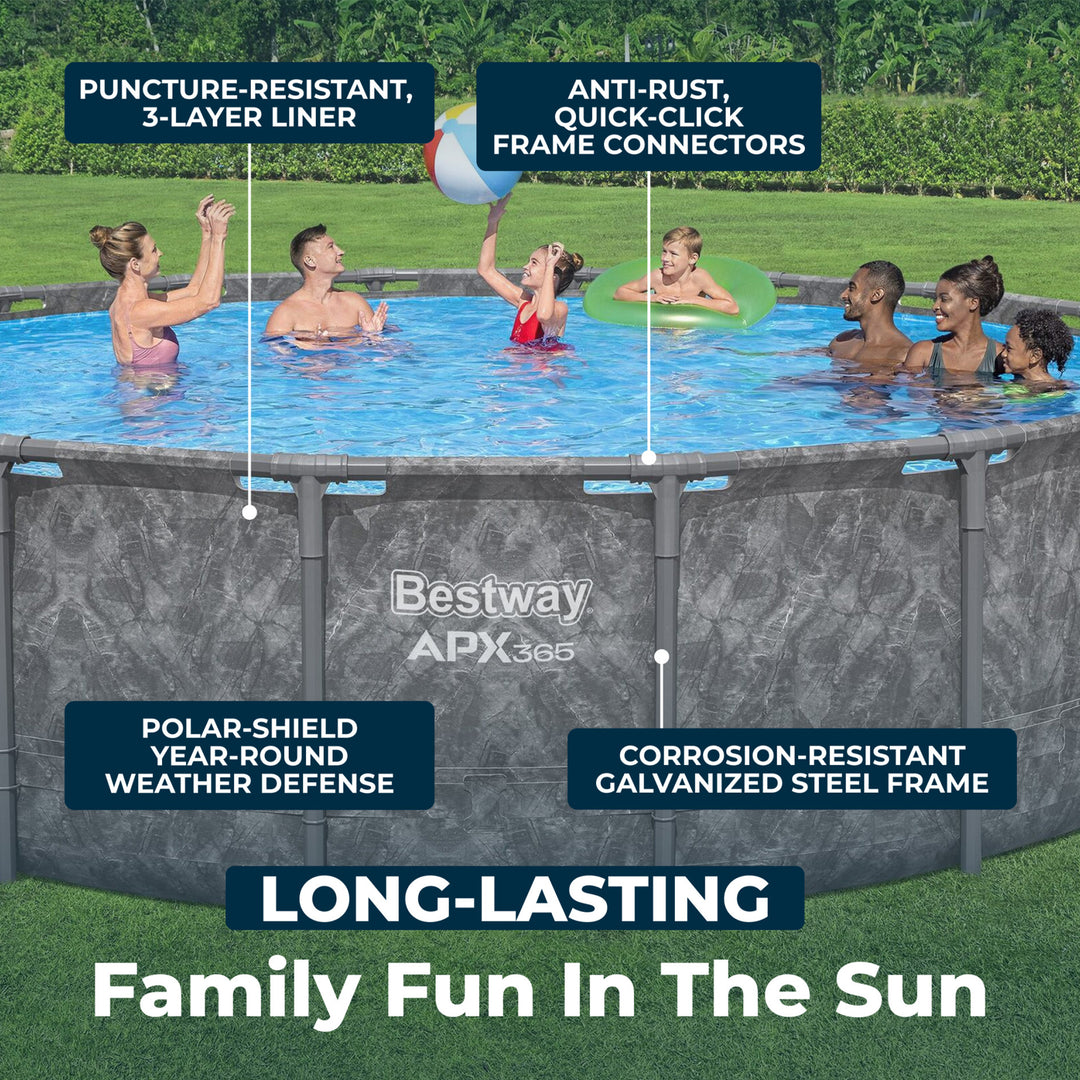 Bestway APX 365 18'x52" Round Above Ground Swimming Pool Set with Pump & Ladder