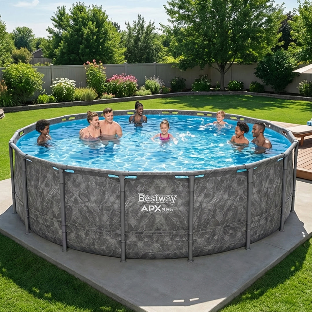 Bestway APX 365 18'x52" Round Above Ground Swimming Pool Set with Pump & Ladder