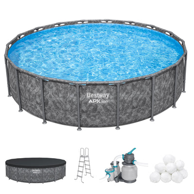 Bestway APX 365 Round Above Ground Swimming Set w/ Pump & Ladder (For Parts)