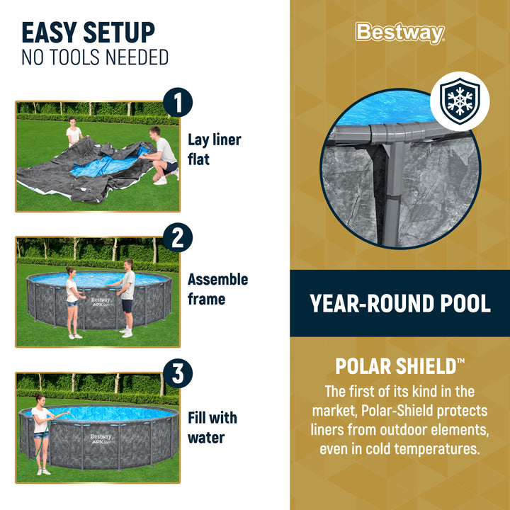Bestway APX 365 18'x52" Round Above Ground Swimming Pool Set with Pump & Ladder