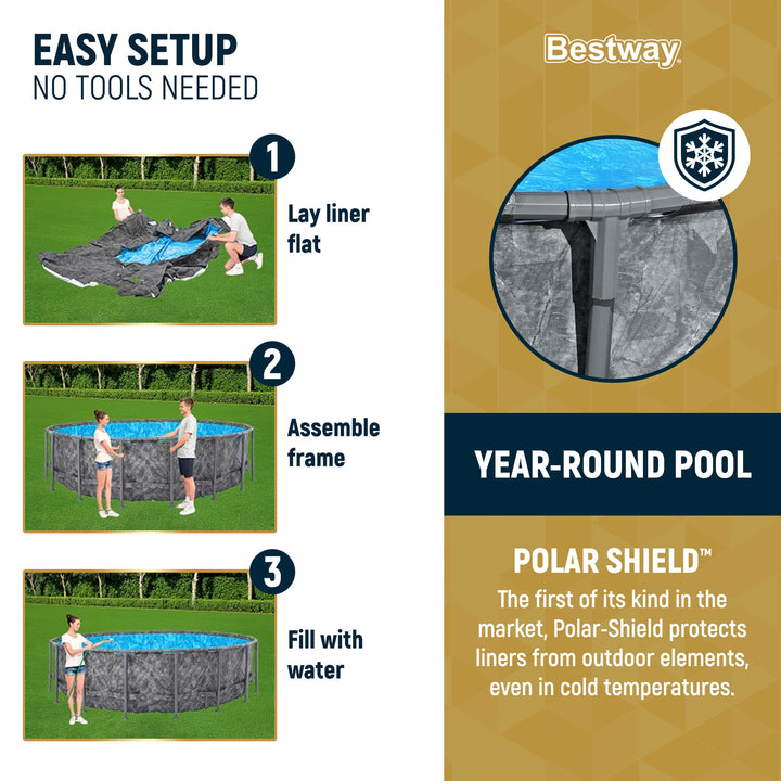 Bestway APX 365 18'x52" Round Above Ground Swimming Pool Set with Pump & Ladder
