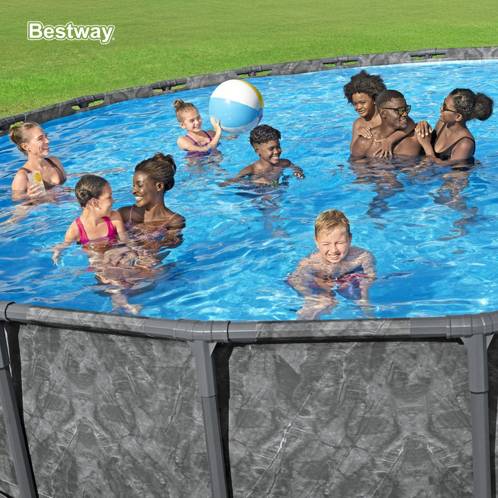 Bestway APX 365 18'x52" Round Above Ground Swimming Pool Set with Pump & Ladder