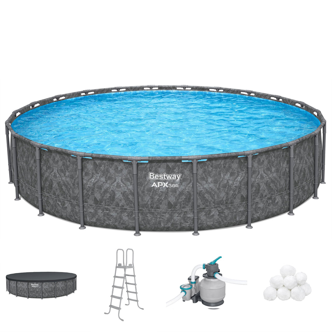 Bestway APX 365 22'x52" Round Swimming Pool Set with Pump & Ladder (Open Box)