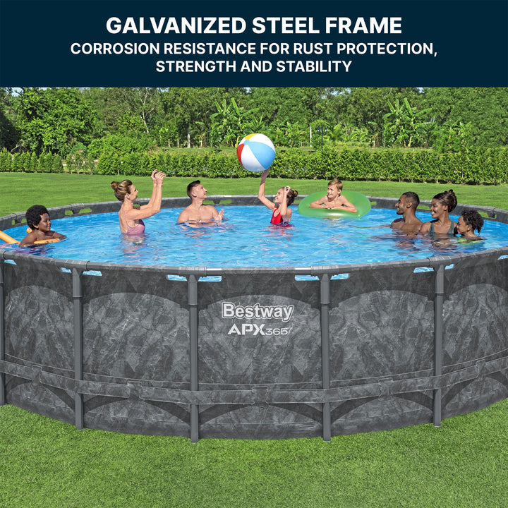 Bestway APX 365 22'x52" Round Above Ground Swimming Pool Set with Pump & Ladder