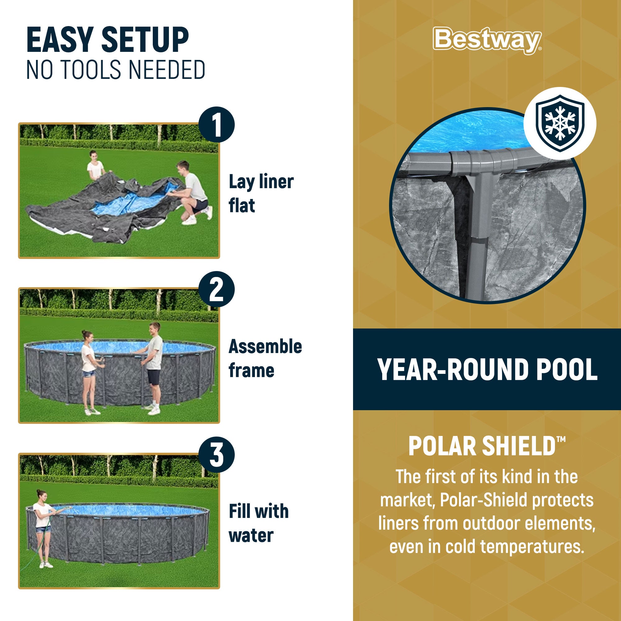 Bestway APX 365 22'x52" Round Swimming Pool Set with Pump & Ladder (Open Box)