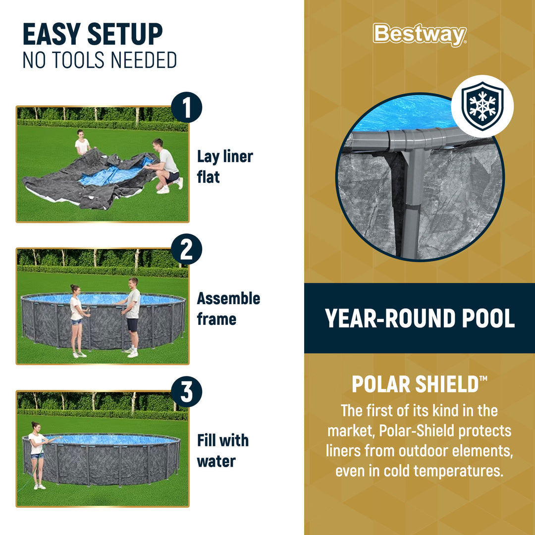 Bestway APX 365 22'x52" Round Swimming Pool Set with Pump & Ladder (Open Box)