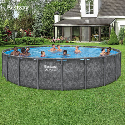 Bestway APX 365 22'x52" Round Above Ground Swimming Pool w/Pump & Ladder (Used) - VMInnovations