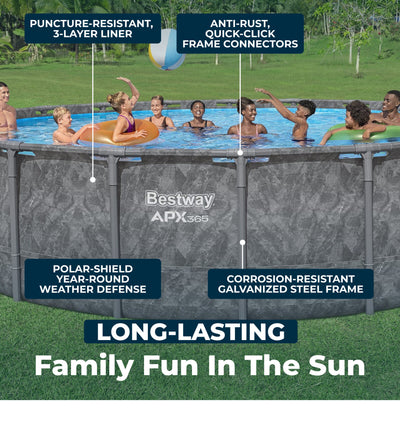 Bestway APX 365 22'x52" Round Above Ground Swimming Pool Set w/pump (For Parts) - VMInnovations