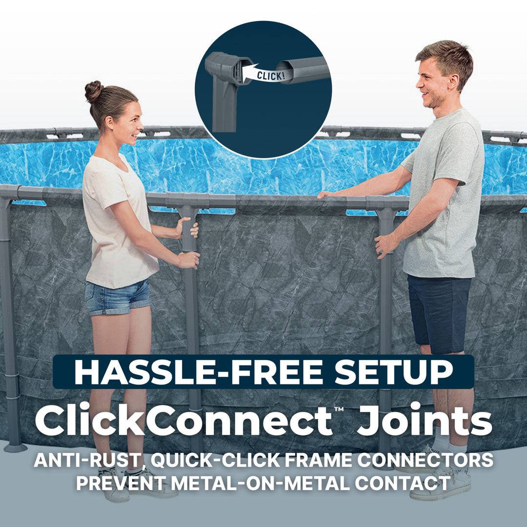 Bestway APX 365 22'x52" Round Above Ground Swimming Pool Set with Pump & Ladder - VMInnovations