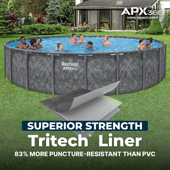 Bestway APX 365 22'x52" Round Above Ground Swimming Pool Set with Pump & Ladder - VMInnovations