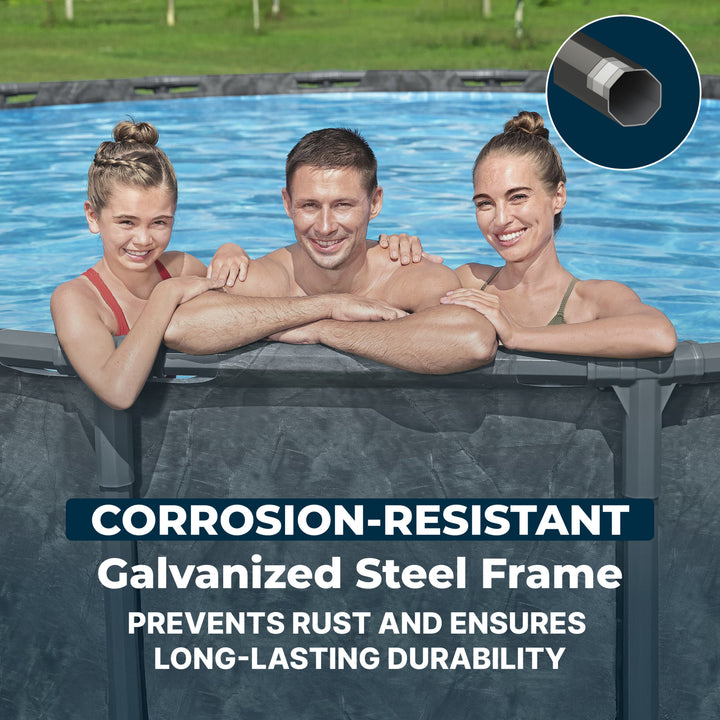 Bestway APX 365 22'x52" Round Above Ground Swimming Pool Set with Pump & Ladder - VMInnovations