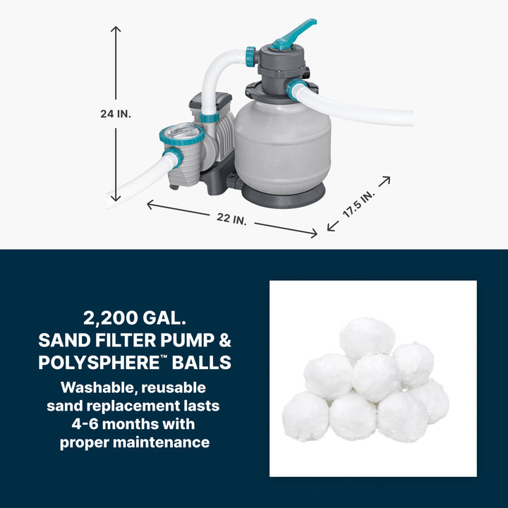 Bestway APX 365 22'x52" Round Above Ground Swimming Pool Set with Pump & Ladder - VMInnovations