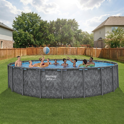 Bestway APX 365 22'x52" Round Above Ground Swimming Pool Set with Pump & Ladder - VMInnovations