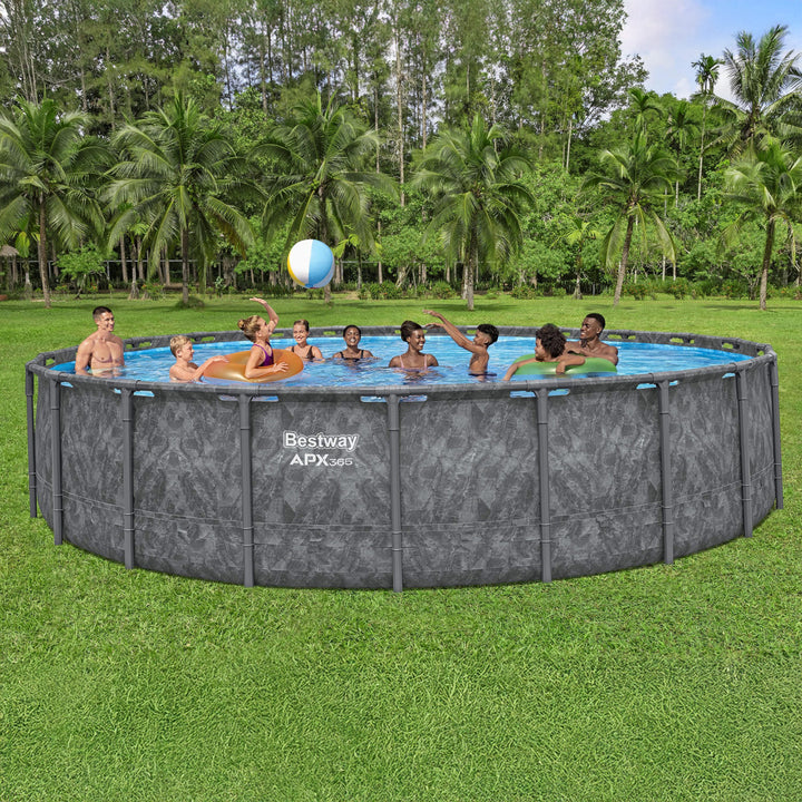 Bestway APX 365 22'x52" Round Above Ground Swimming Pool Set with Pump & Ladder - VMInnovations