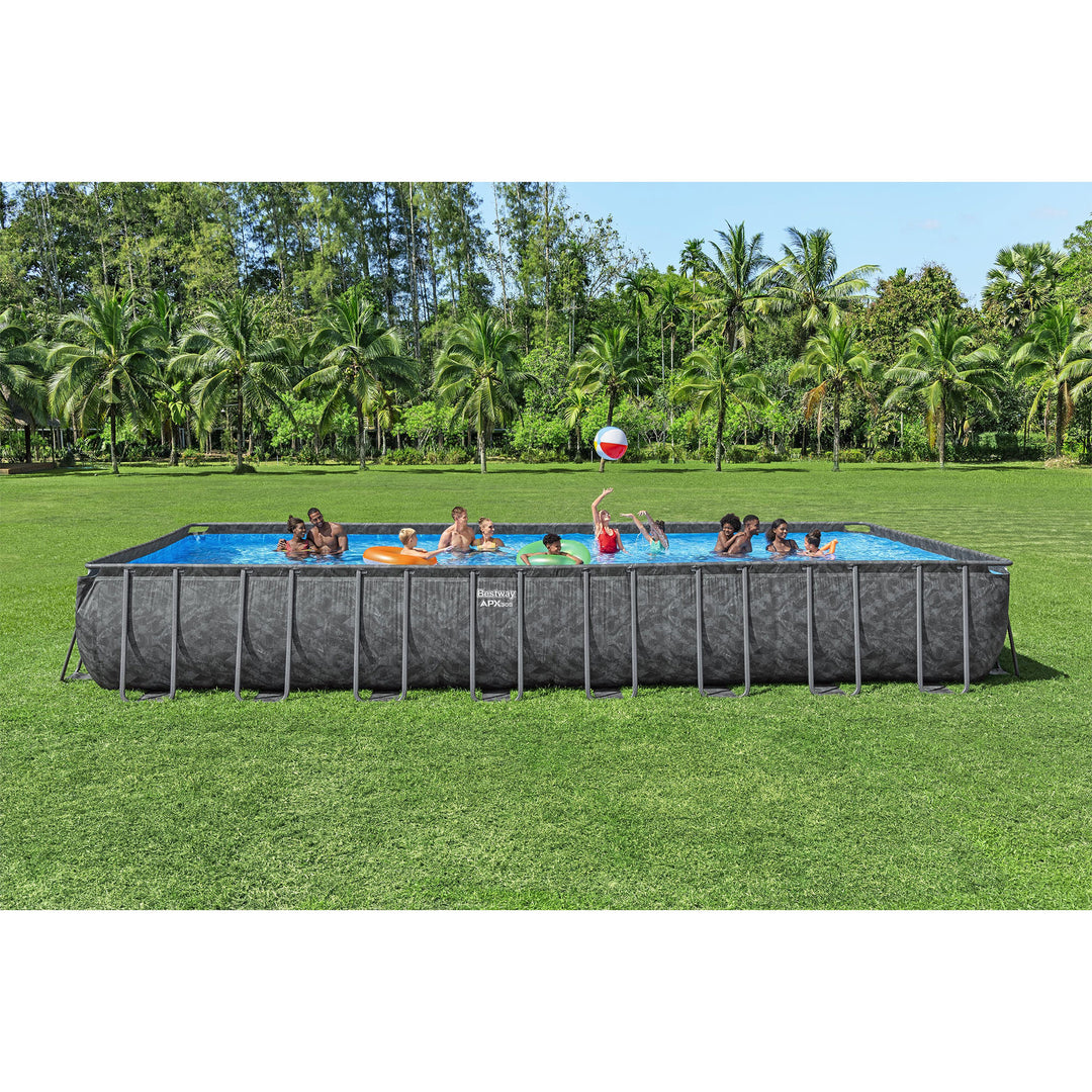 Bestway APX 365 Rectangular Above Ground Swimming Pool Set, 31'4" x 16' x 52"