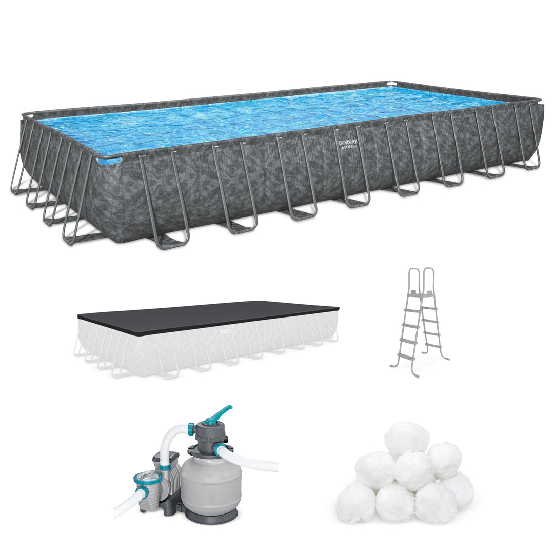 Bestway APX 365 31'4" x 16' x 52" Rectangular Above Ground Pool Set (Used)