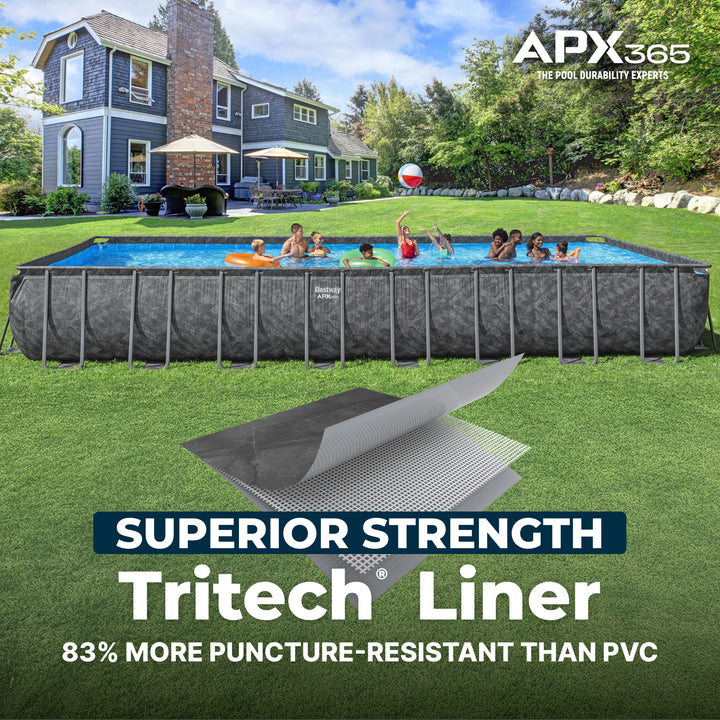 Bestway APX 365 31'4" x 16' x 52" Rectangular Above Ground Swimming Pool Set - VMInnovations