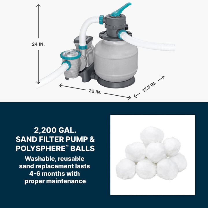 Bestway APX 365 31'4" x 16' x 52" Rectangular Above Ground Swimming Pool Set - VMInnovations