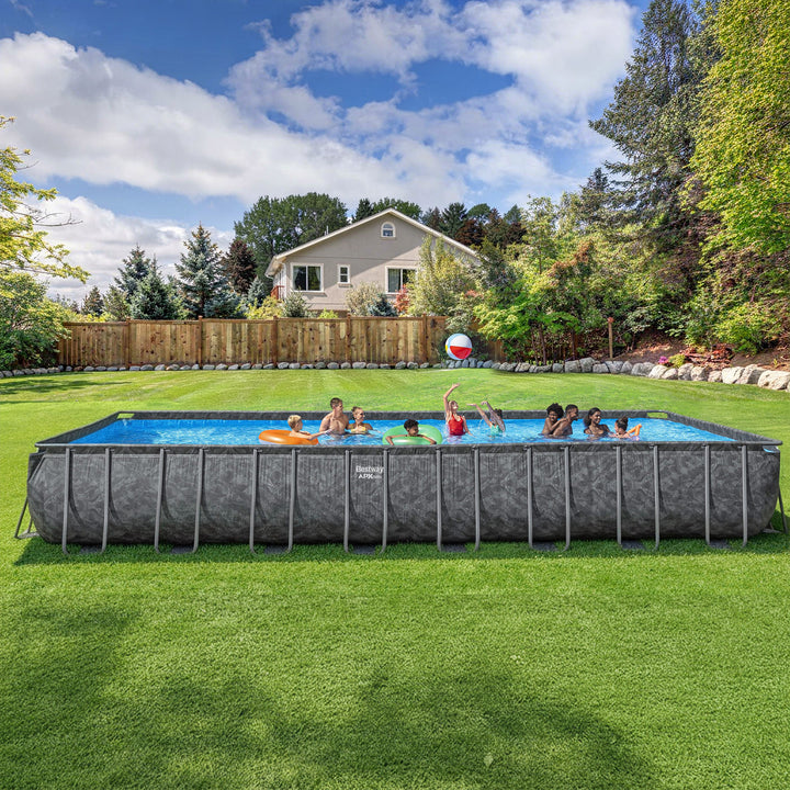 Bestway APX 365 31'4" x 16' x 52" Rectangular Above Ground Swimming Pool Set - VMInnovations