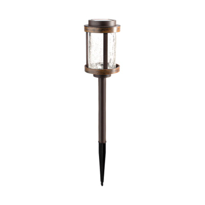 Fusion Solar Stake Crackle Glass Light, Bronze with Woodgrain Finish, 4 Pack - VMInnovations