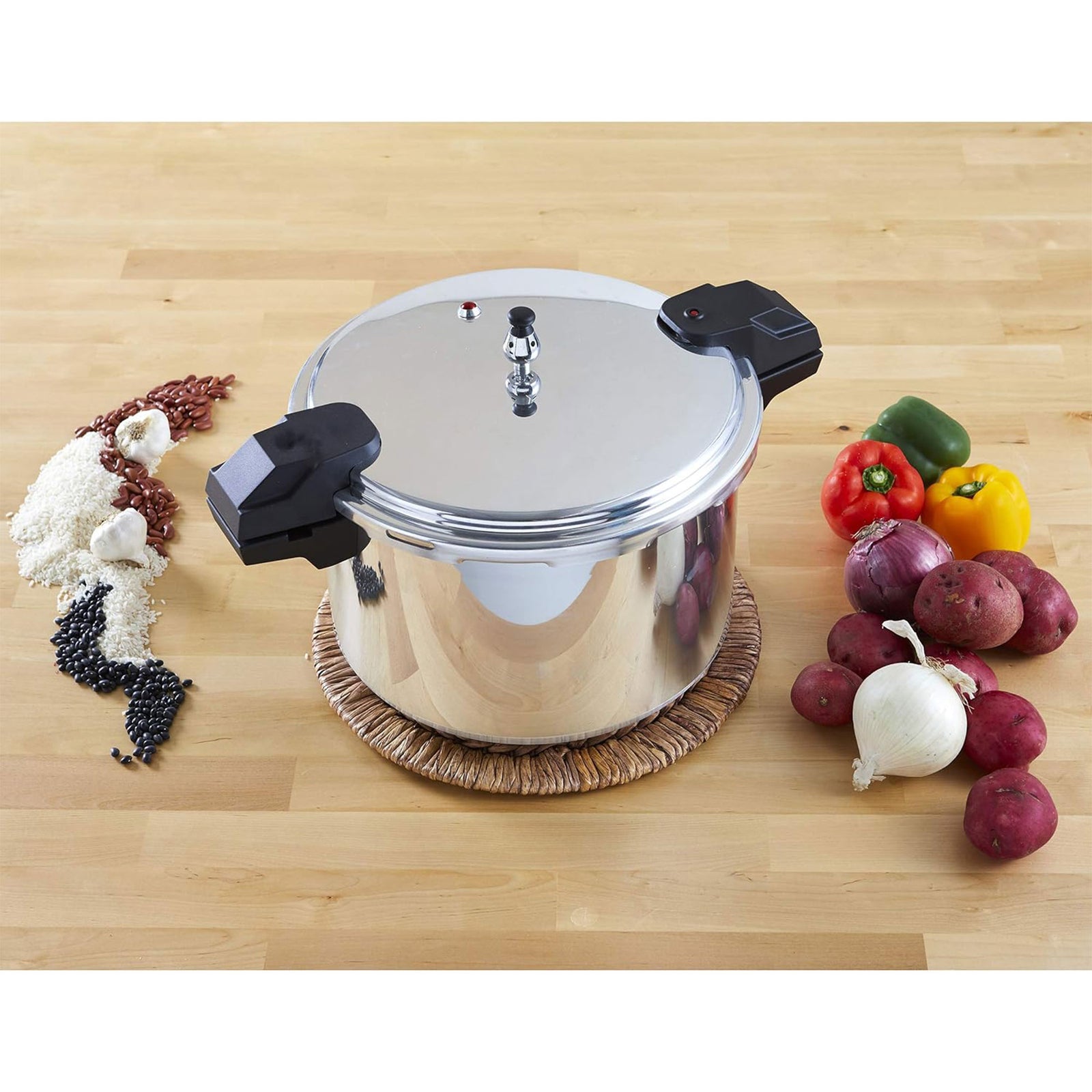 Mirro 16-Quart Aluminum Pressure Cooker and Canner Cookware, Silver (Open Box) - VMInnovations