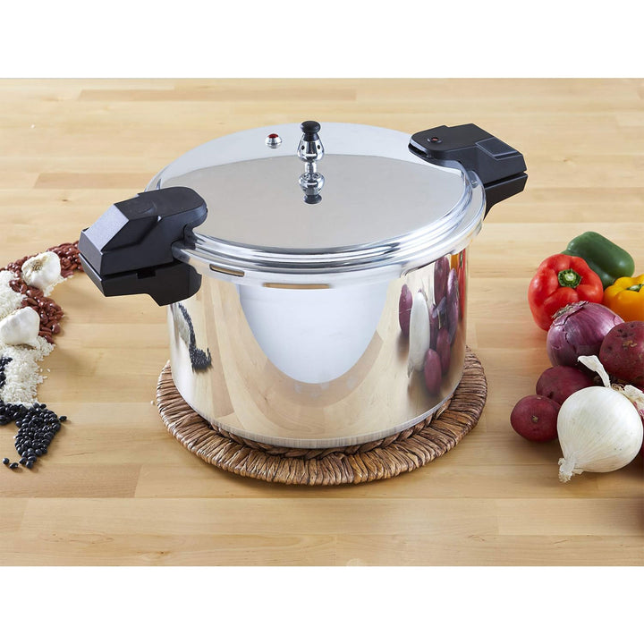 Mirro 16-Quart Polished Aluminum Pressure Cooker and Canner Cookware, Silver