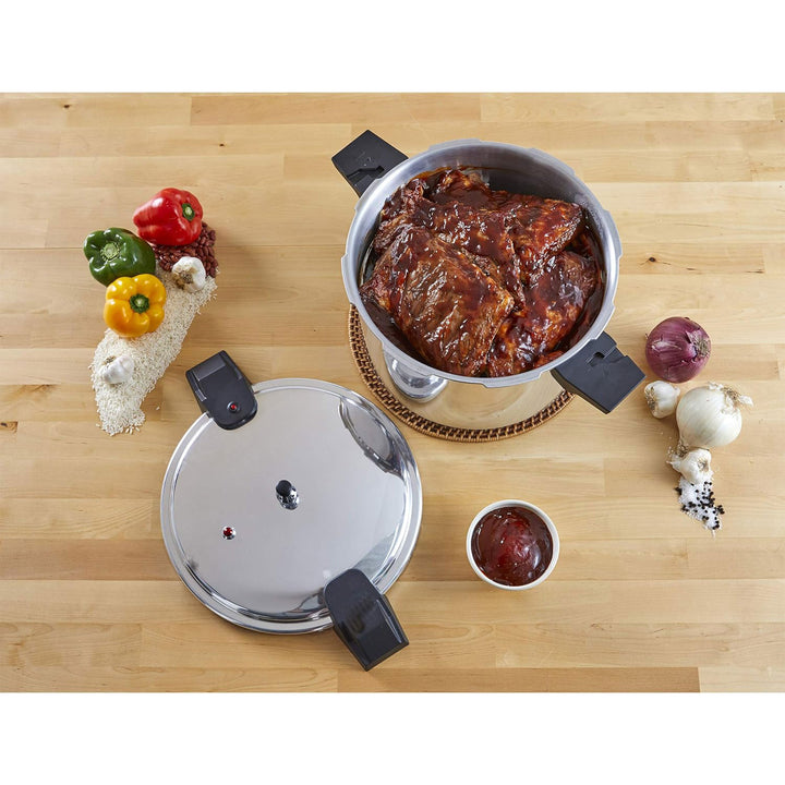 Mirro 16-Quart Polished Aluminum Pressure Cooker and Canner Cookware, Silver