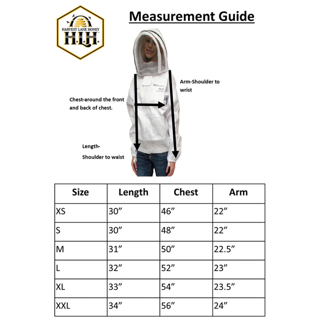 Harvest Lane Honey Beekeeping Jacket with Fencing Veil Headpiece, Large