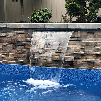 Pondmaster LED Lighted Waterfall 12 inch Spillway for Gardens or Pools, Blue - VMInnovations