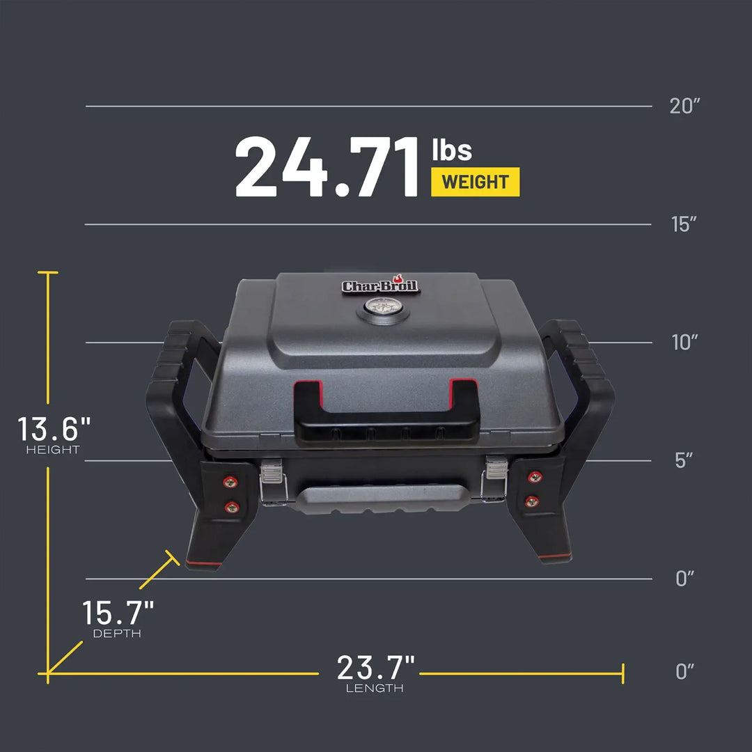 Char-Broil Grill2Go X200 Tabletop Gas Grill w/Tru-Infrared Cooking System, Black