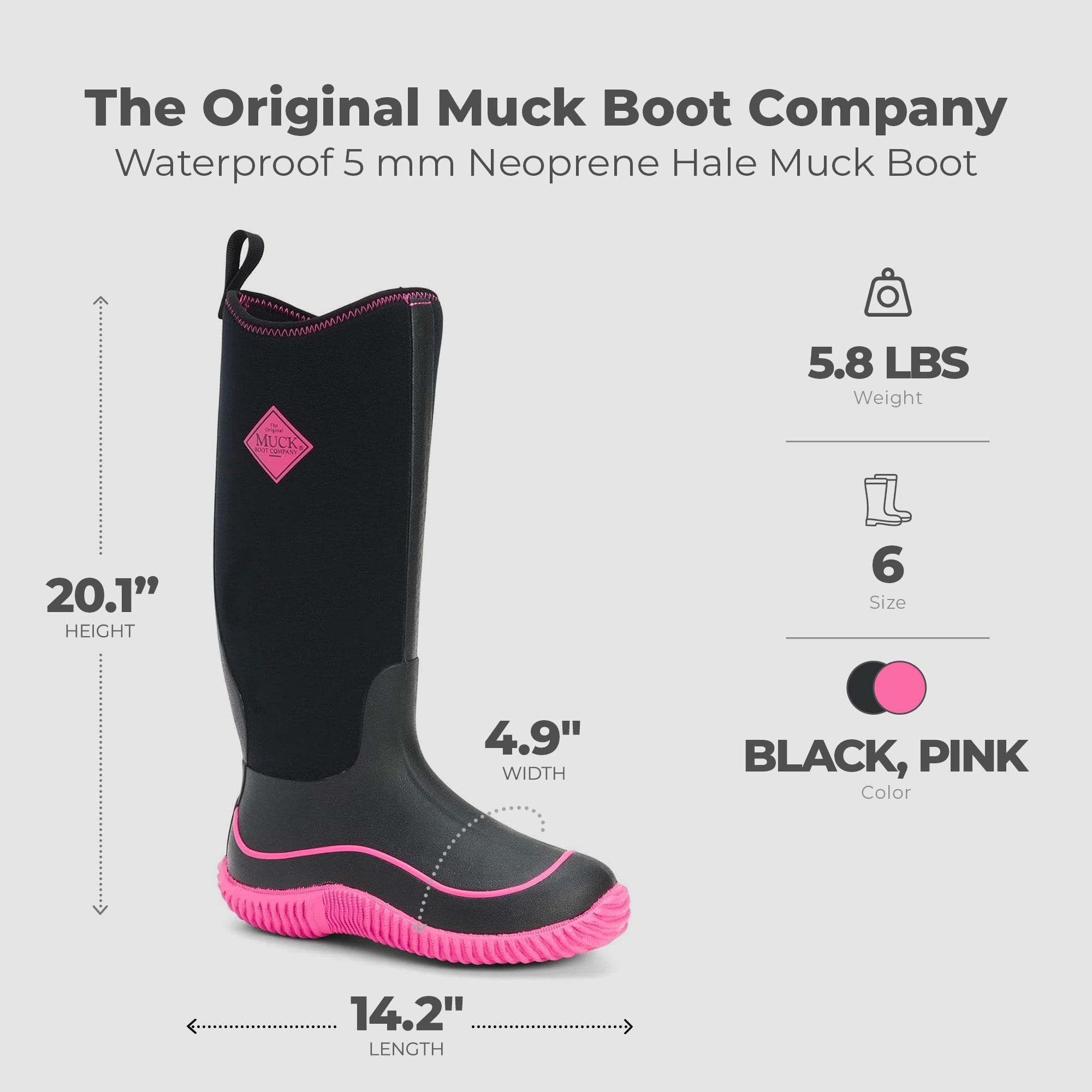 The Original Muck Boot Women's 6 Waterproof 5 mm Neoprene Muck Boot (Open Box) - VMInnovations
