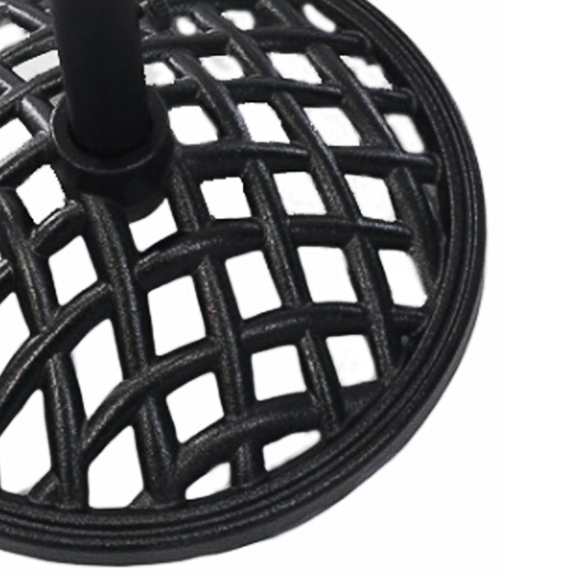 Four Seasons Courtyard Nantucket 19" All Weather Cast Iron Umbrella Base, Black - VMInnovations