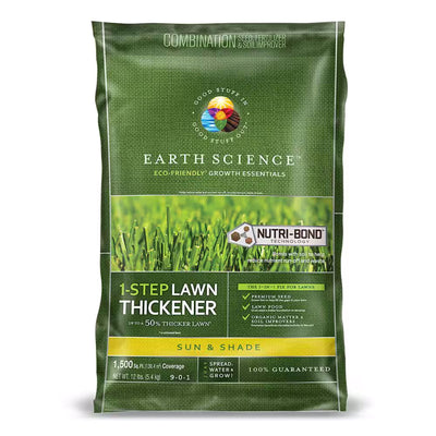 Earth Science 1 Step Sun & Shade Lawn Thickener Seed for Thin Lawns, 12 Pounds