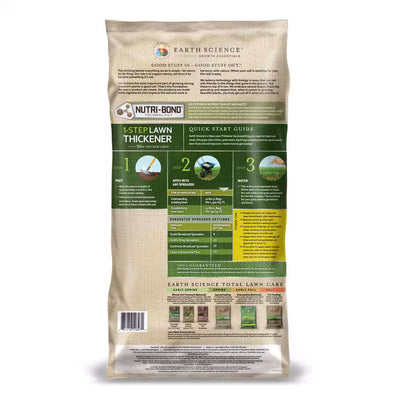Earth Science 1 Step Sun & Shade Lawn Thickener Seed for Thin Lawns, 12 Pounds - VMInnovations