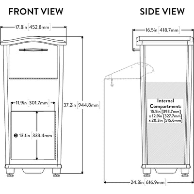 Architectural Mailboxes Cast Aluminum Elephantrunk Parcel Drop Box with Drum