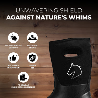Master Rancher Heavy Duty Work Farm Boots Unisex Men's 10 Women's 12, Black - VMInnovations