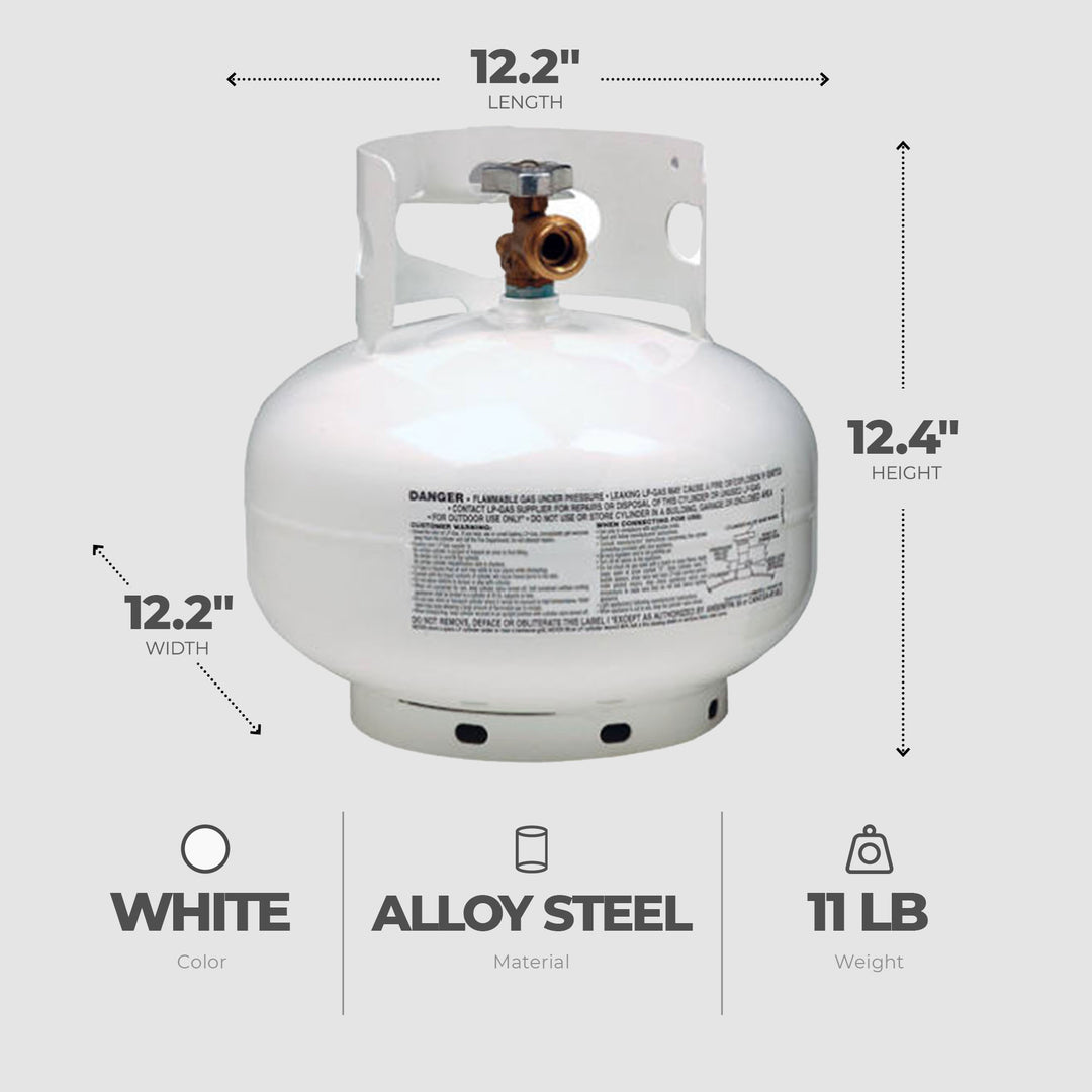 Manchester Tank 11 Pound Vertical Cylinder Propane Tank with Scalloped Footring