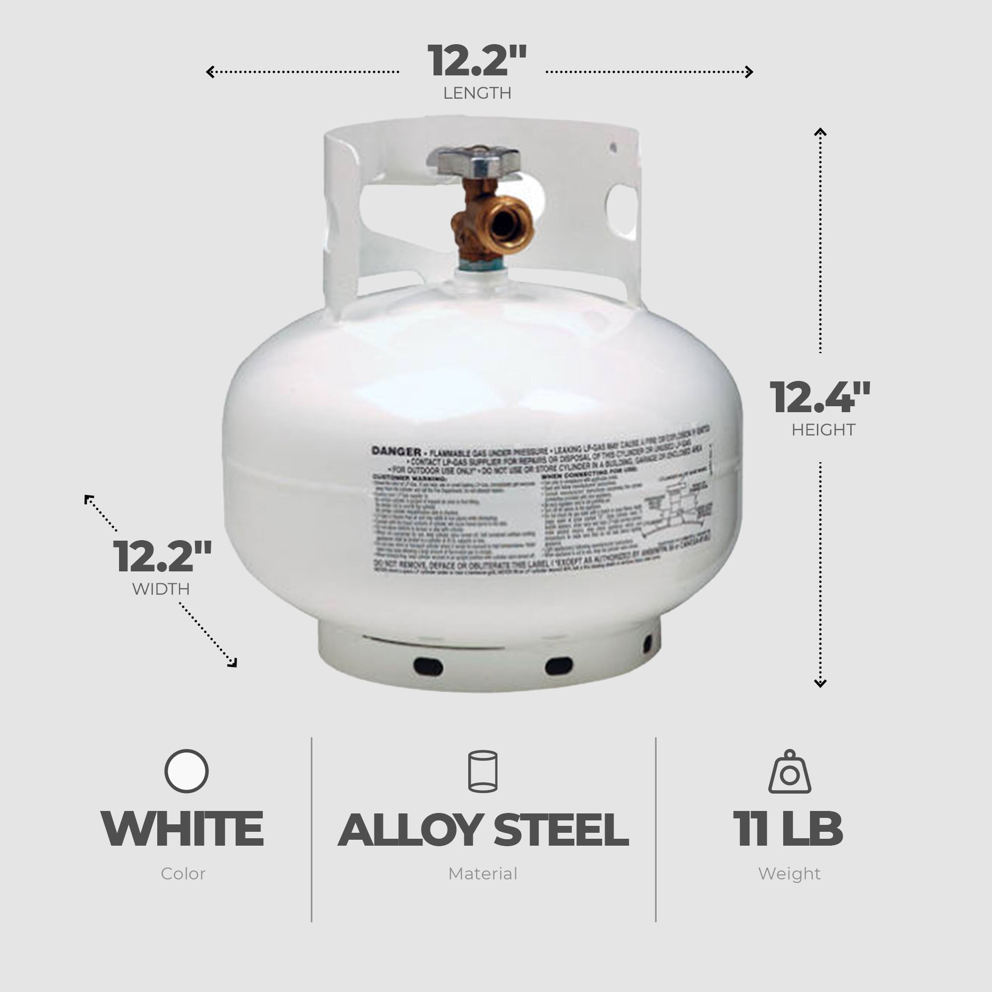 Manchester Tank 11 Pound Vertical Cylinder Propane Tank with Scalloped Footring - VMInnovations
